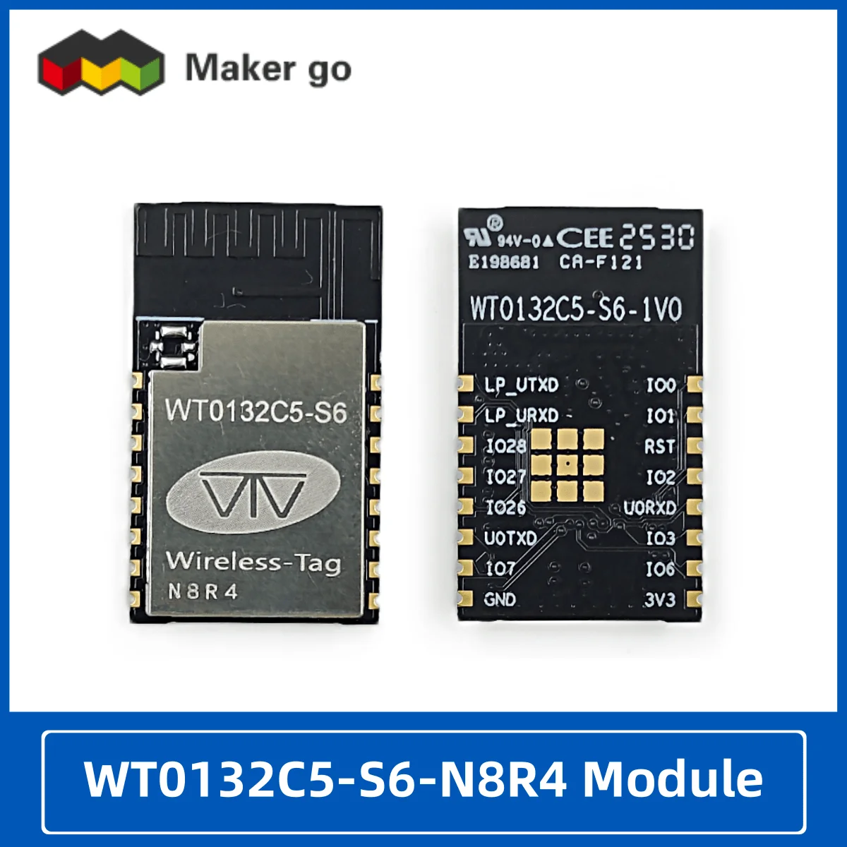 ESP32-C5-N8R4 2.4G/5G デュアルバンド Wi-Fi 6 モジュール WT0132C5-S6 (Espressif ESP32 C5チップ搭載) Zigbeeゲートウェイ/ESP32ボード用