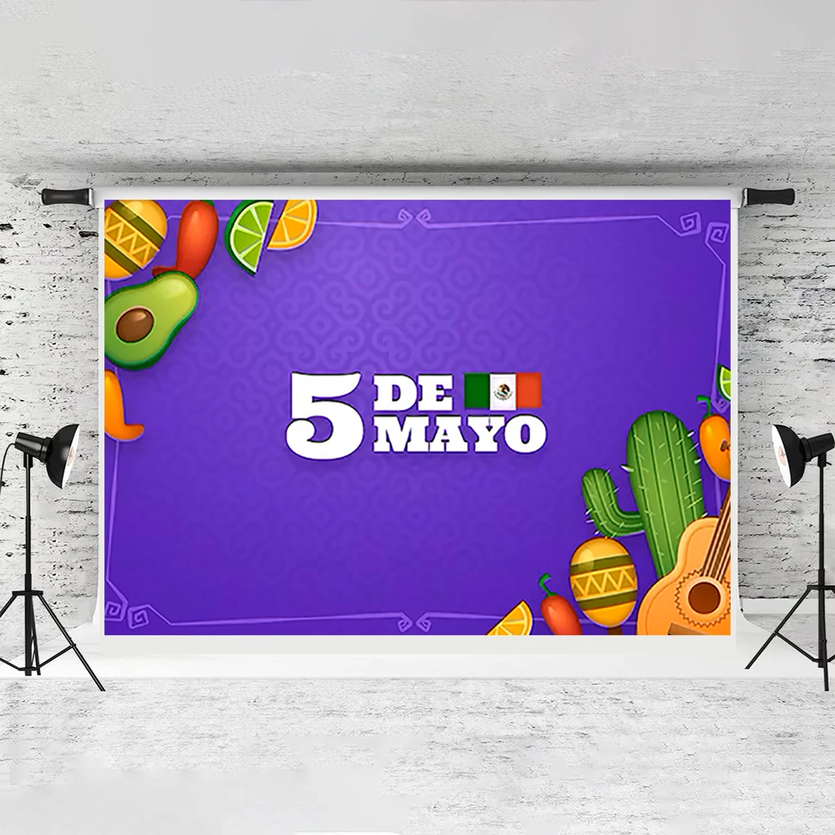 5th May De Mayo Mexican Fiesta Background Colorful Festival Birthday Party Photography Backdrop Wedding Taco Decoration