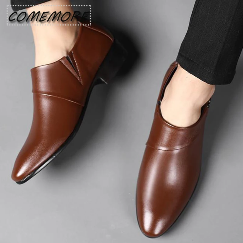 Leather Shoes Man Luxury Formal Dress Plus Size Party Wedding Office Work Slip Business Men Casual Oxfords Loafers Spring Autumn