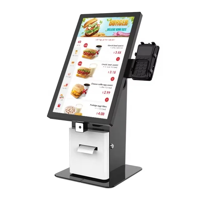Desktop 21.5 Inch Android Catering Touch Screen Food Ordering Self Service Kiosk Payment for Burger Shop
