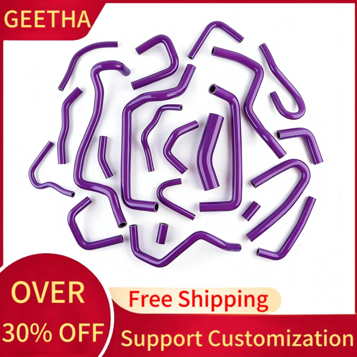 For 1989 1990 1991 1992 1993 1994 Nissan Silvia 180SX 200SX S13 CA18DET 1.8L Silicone Radiator Hose Pipe Kit