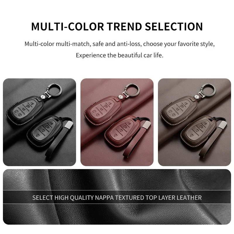 5 Buttons Leather Car Remote Key Case Cover For Chevy for Chevrolet 2017 2018 2019 2020 2021 Chevy Malibu Camaro Trax Traverse