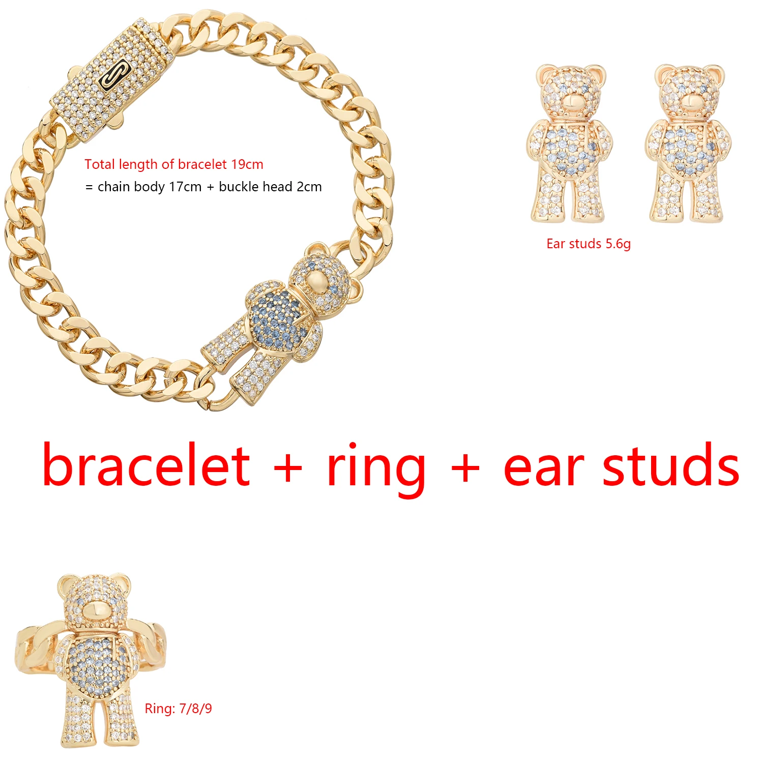 Cute teddy bear jewelry cute girl jewelry jewelry party gathering girl gift charming girl youthful economy gift