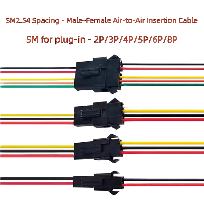 5pairs JST LED Connectors 2pin 3pin 4pin 5pin 6pin,Male And Female Connector for 3528 5050 RGB RGBW RGBWW LED Strip light