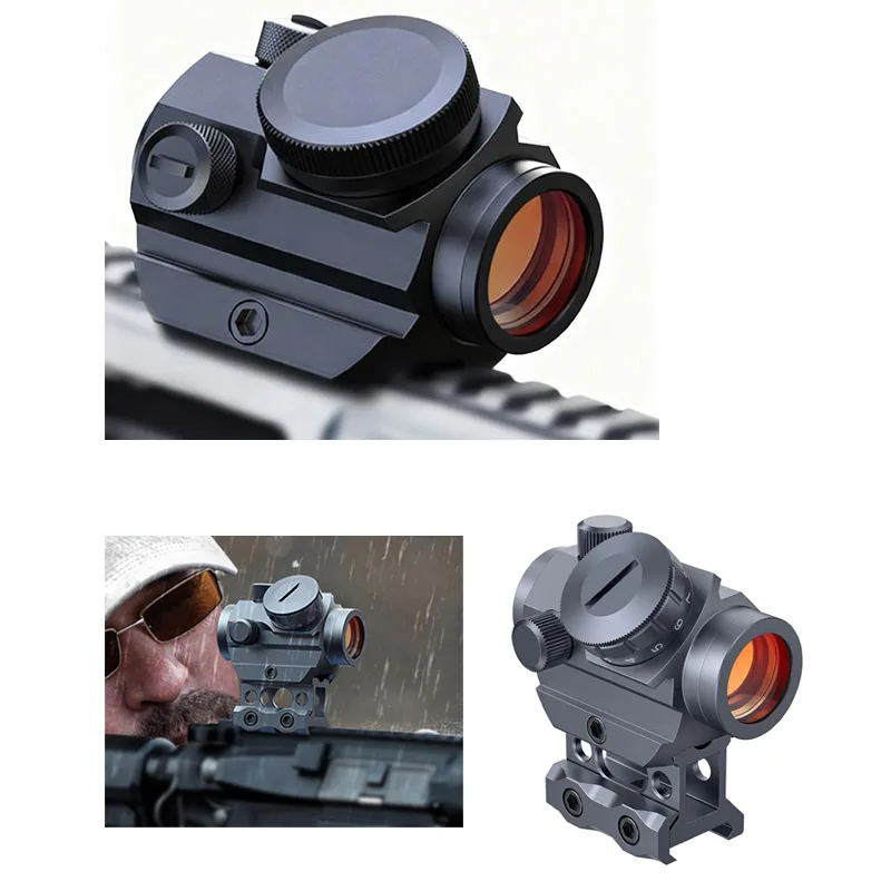 

2MOA Red Dot Sight 1x25mm Reflex Sight 11 Brightness Settings Shockproof Red Dot Scope with 1 inch Riser Mount Picatinny