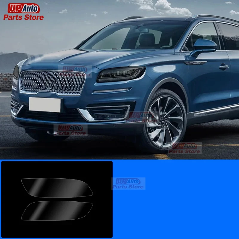 

2 Pcs Car Headlight Protective Film Headlamp Restoration Transparent Black TPU Sticker for Lincoln Nautilus Accessories