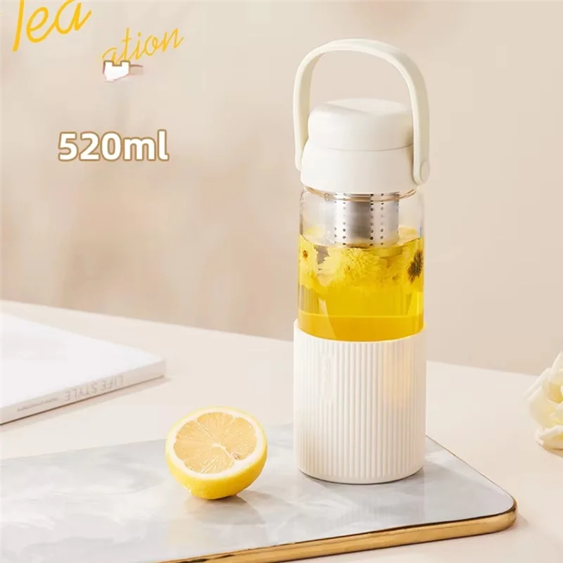 AT02-Transparent Glass Coffee Mug Multi-Use Drinkware For Coffee Includes Tea Filter C