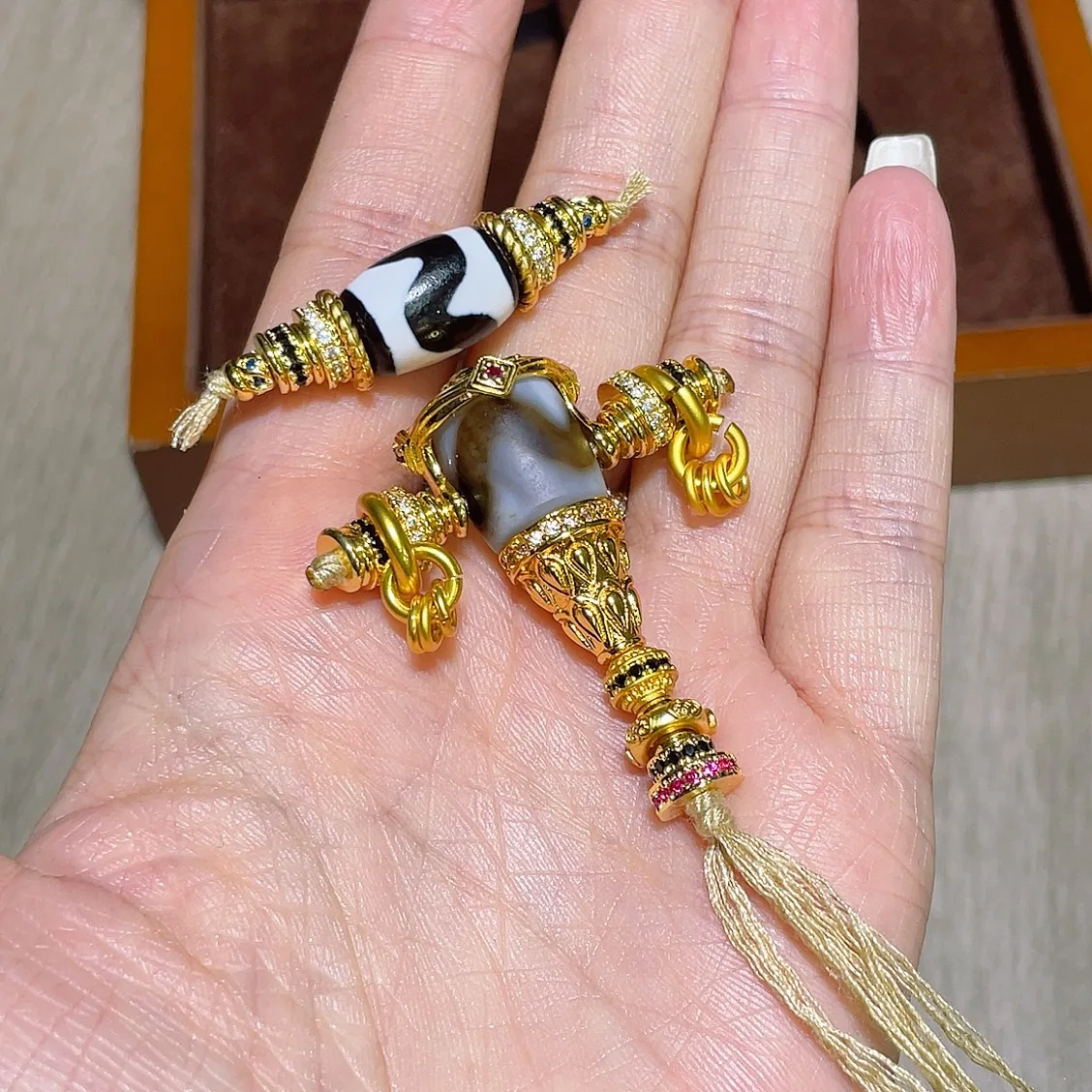 手作り-diy-瑪瑙タッセルセットユニバーサル軸三方向コネクターアクセサリー-wenhua-ビーズランダム配信ファッションジュエリー
