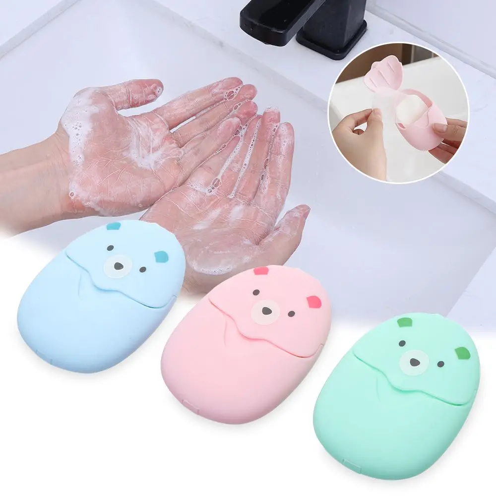

50Pcs Disposable Boxed Portable Soap Pieces Hand Washing Soap Flakes Soap Paper