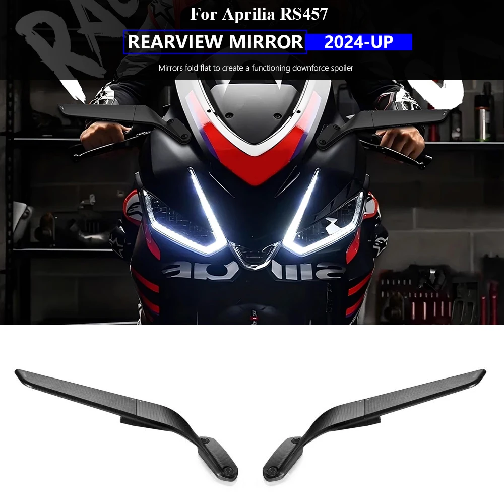 

For Aprilia RS 457 Motorcycle Stealth Mirrors RS457 2024- Accessories Adjustable Side Mirror for APRILIA 457RS 457 RS Fixed Wing
