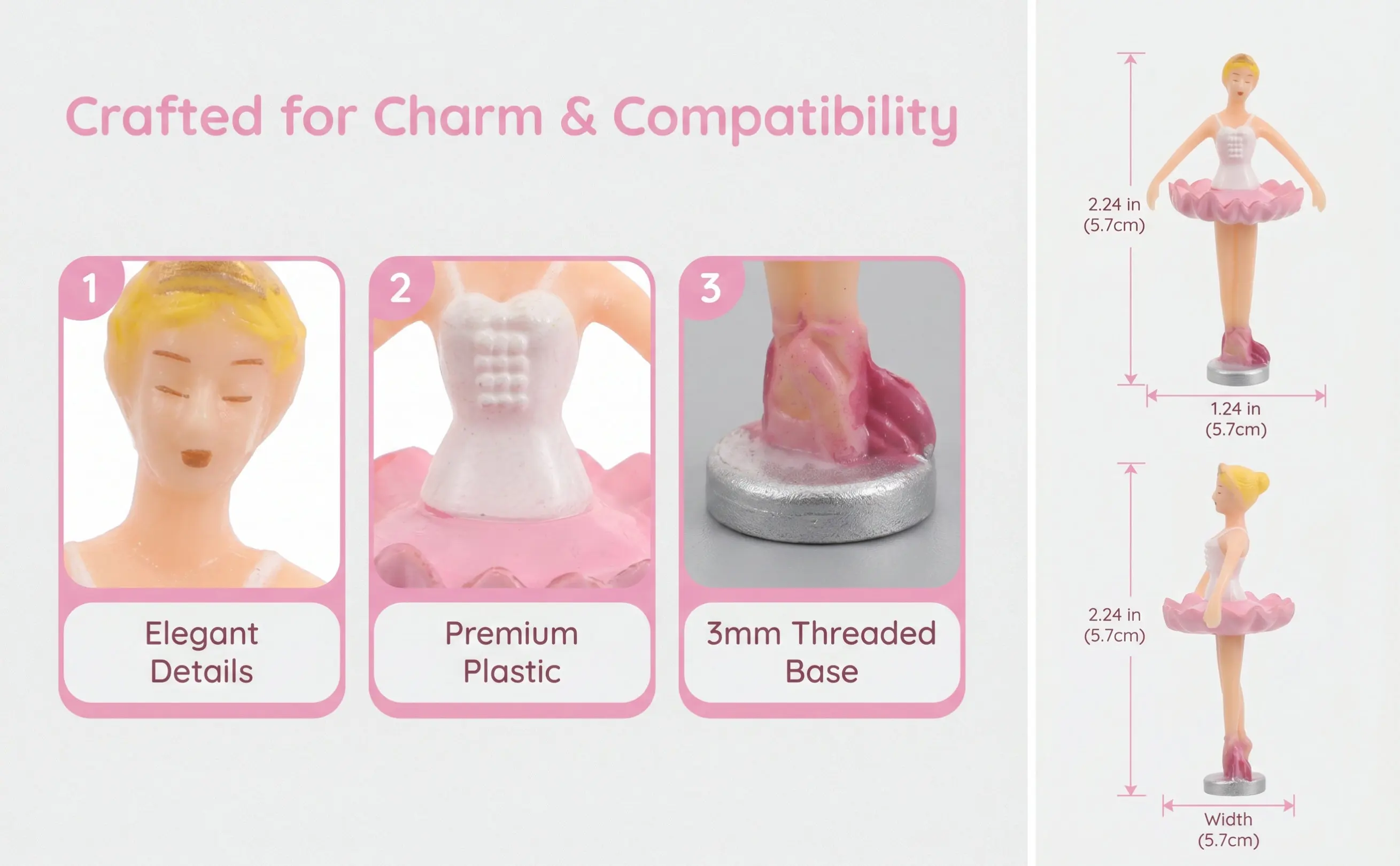 Rotating Ballerina Music Box Decor 4pcs – Elegant Twirling Dancer for Romantic Room Accent
