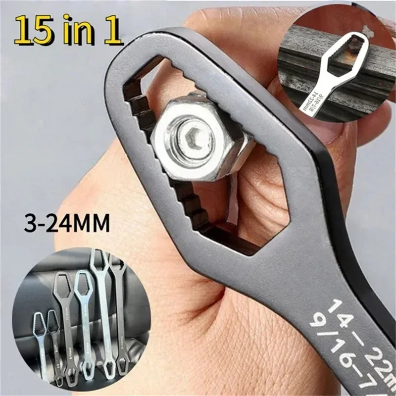 8-22mm Multifunctional  Torque Torx Wrench Set Metal Hand Tool Car Bike Repair Tools Double  labor saving