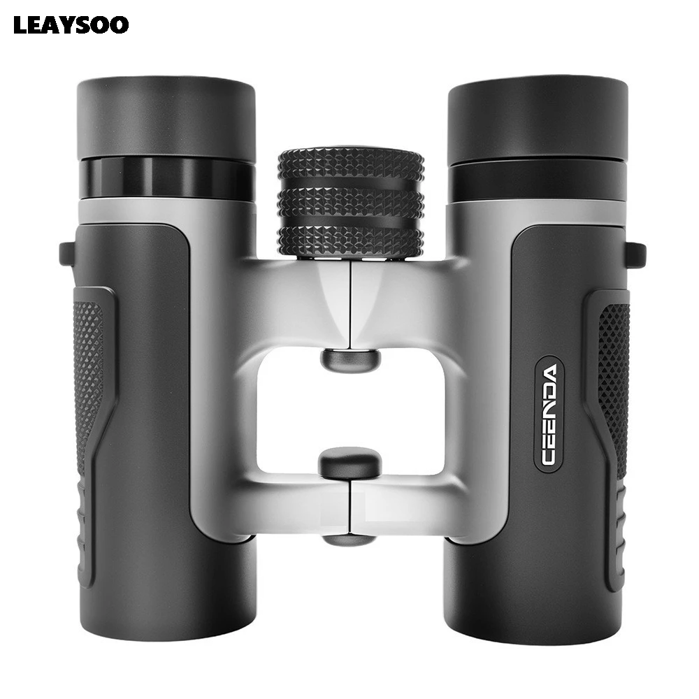 Mini 10x25mm Folding Binoculars for Adults Kids Metal Body High Resolution Telescope with Center Focus Travel Kit