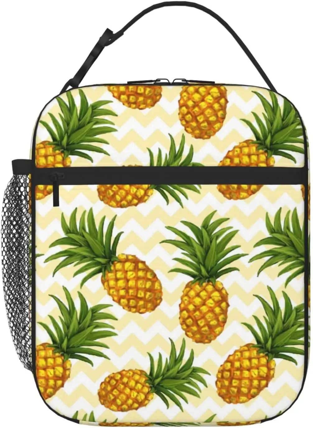 Pineapple Printed Lunch Bag for Women Men Reusable Insulated Lunch Box Portable Leakproof Thermal Lunch Tote Bags