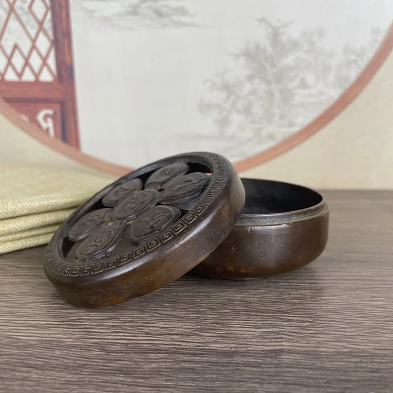 Antique Twelve Zodiac Six-Character Incense Burner Home Decorative Crafts Furnishings round Bottom Incense Burner