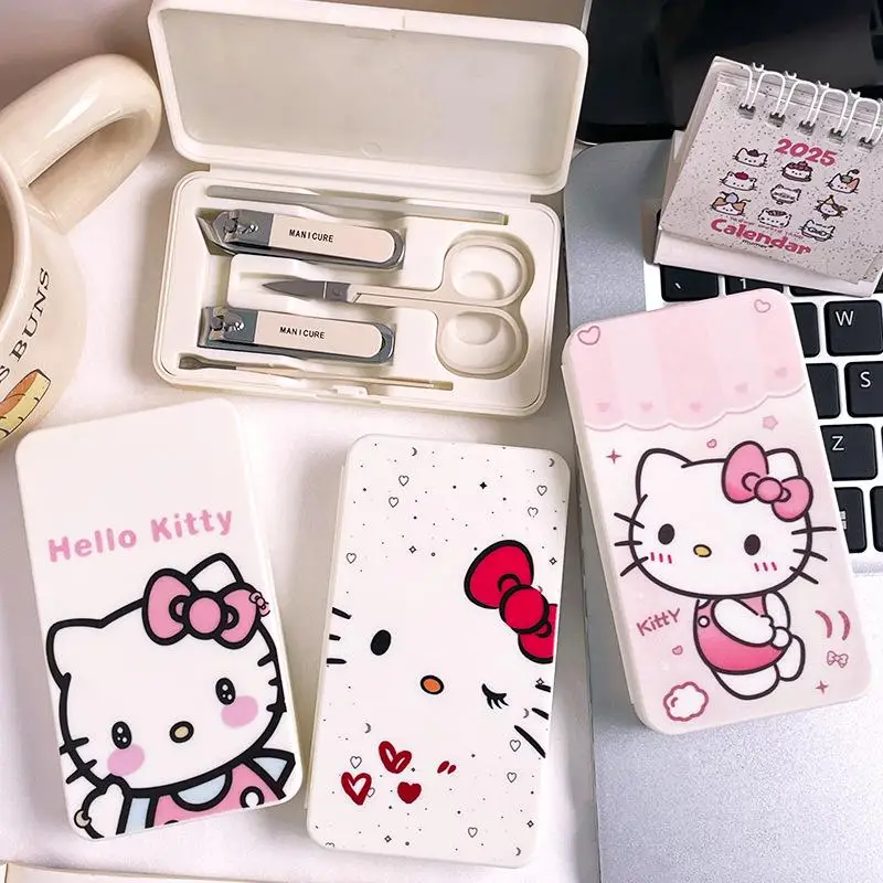 Sanrio Hello Kitty Nail Clipper Set Student Cartoon Portable Hello Kitty Nail Clipper Nail Clipper Set.