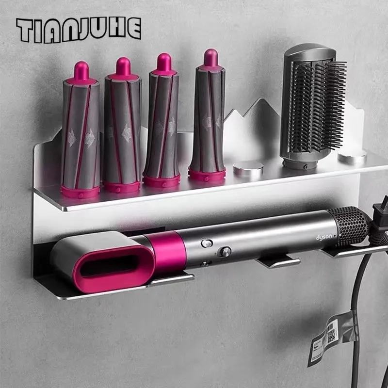 Storage Holder for Dyson Airwrap Curling Iron Wall Mount Bracket Stand Storage Rack Tool for Home Bathroom Shelf Organizer