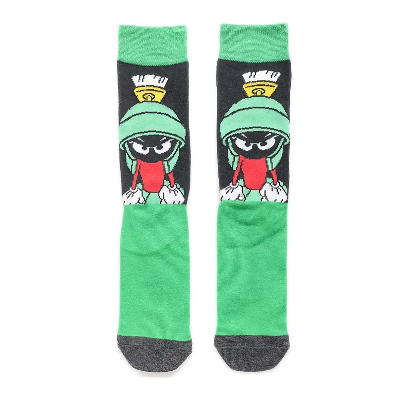 Unisex Cartoon Anime Print Cotton Socks, Novidade, Engraçado, Feliz, Tripulação, Bonito, Presente para Amigos, Homens, 6, 12 Pares