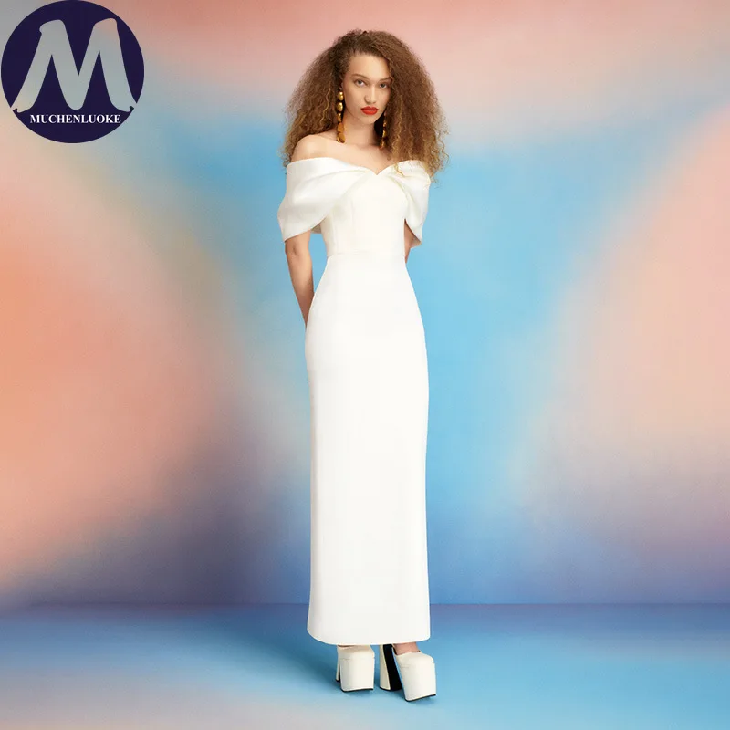 

Elegant Womens Dresses Summer New Sexy Sleeveless Off Shoulder Package Hip Dress Fashionable Slim Fit Party Evening Dresses