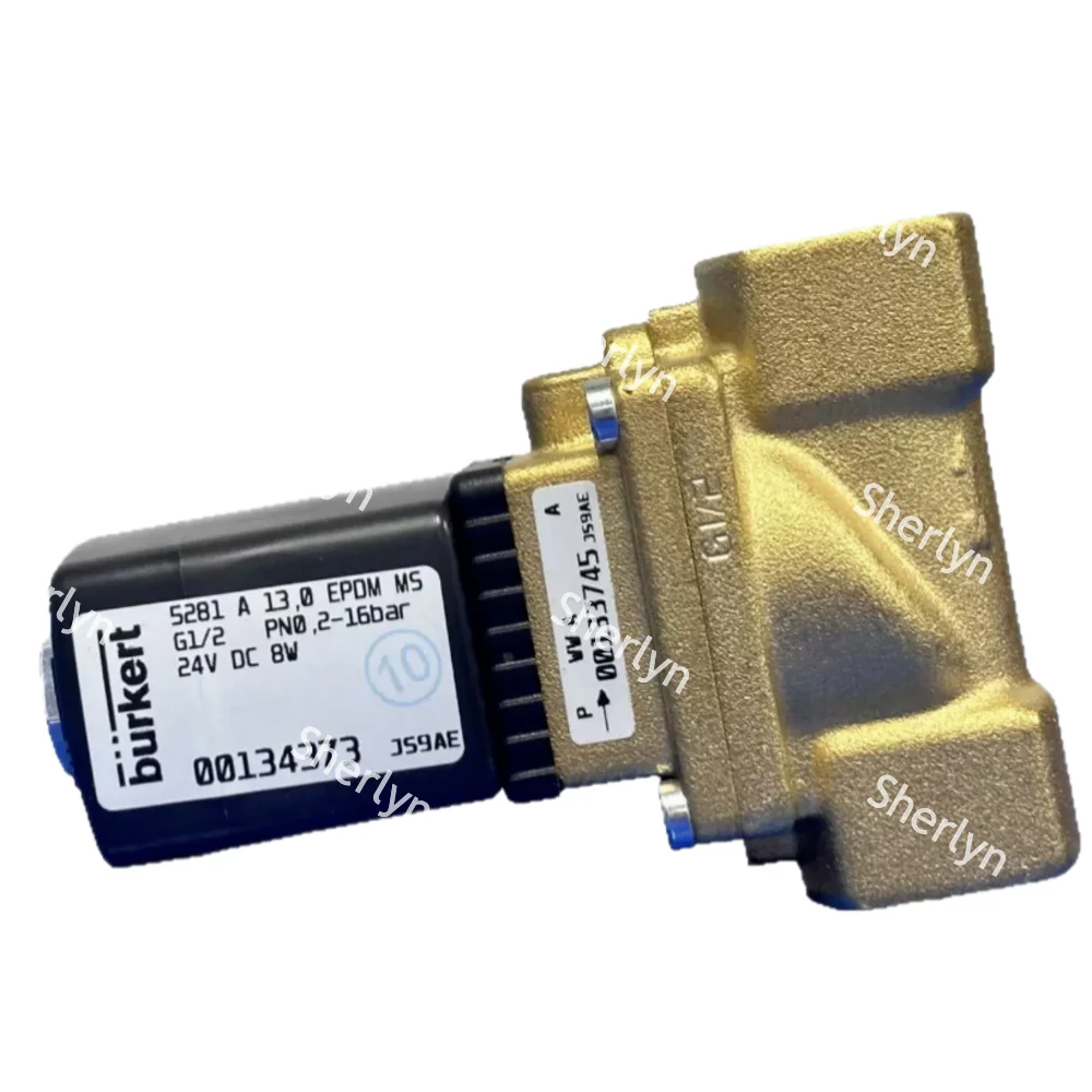 00134373 5281 Burkert Solenoid Valve G1/2 2/2 Normally Closed 00134374 00134376 13.0 Flow Hole, EPDM Sealed Brass Valve Body