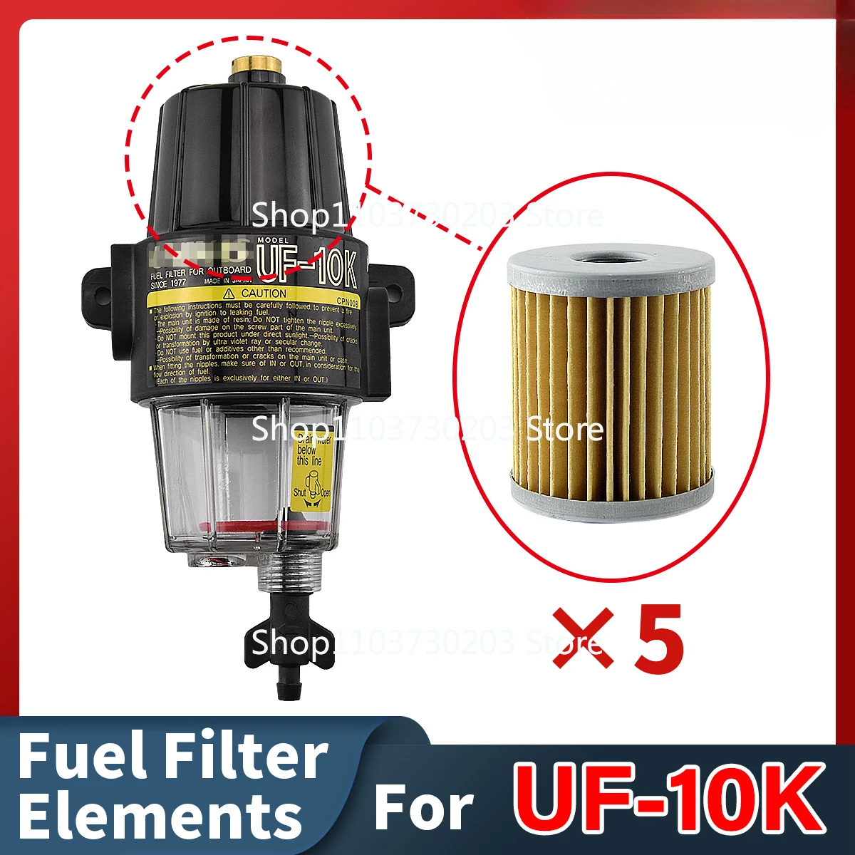 UF-10K elemento de filtro de combustível separador de água elementos de montagem uf10k motor de popa barco honda yamaha suzuki mercúrio