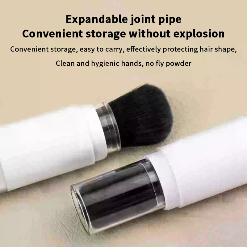 Multi-functional 2 in 1 Foundation Brush Makeup Brush Empty Travel Blush with Refillable Loose Powder Bottle Makeup Beauty Tools