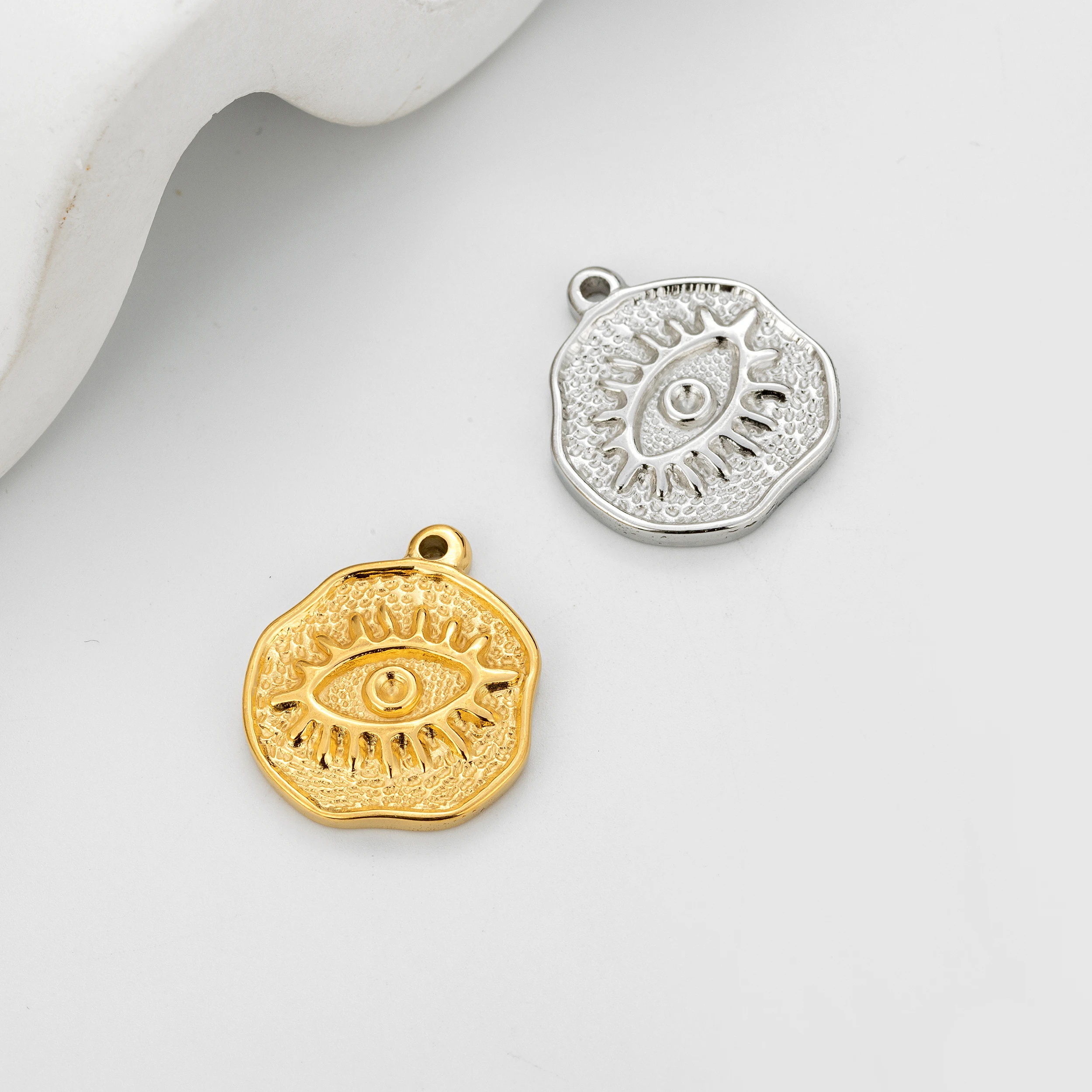 3Pcs/Lot Heart/Tree of life/Eyes/Virgin Mary Charms For Jewelry Making Stainless Steel Pendants DIY Religious Necklaces Bracelet - Image 6