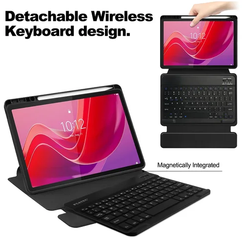 Imagen 2 del producto Funda de teclado inalámbrico inteligente para Lenovo Tab M11 TB-330FU TB-331FC funda Xiaoxin Pad 2024 11 pulgadas con soporte para lápiz