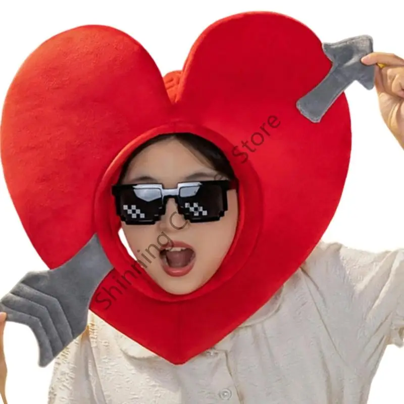 

M68A Funny Cupids Arrows Heart Headgear Glasses 2Pcs Valentine Day Costumes Accessory Photo Props for Halloween Cosplay