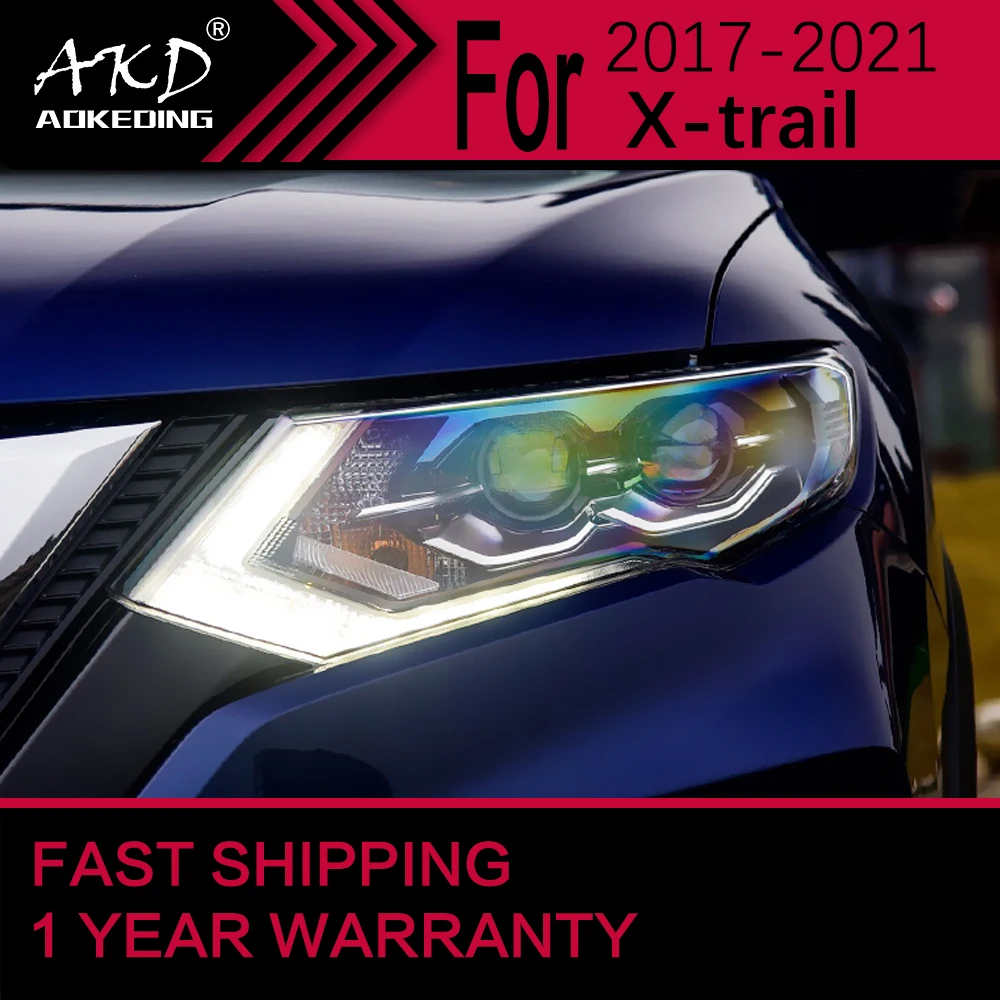 Car Lights for Nissan X-Trail LED Headlight 2017-2021 XTrail Head Lamp Drl Dynamic Signal Projector Lens Automotive Accessories