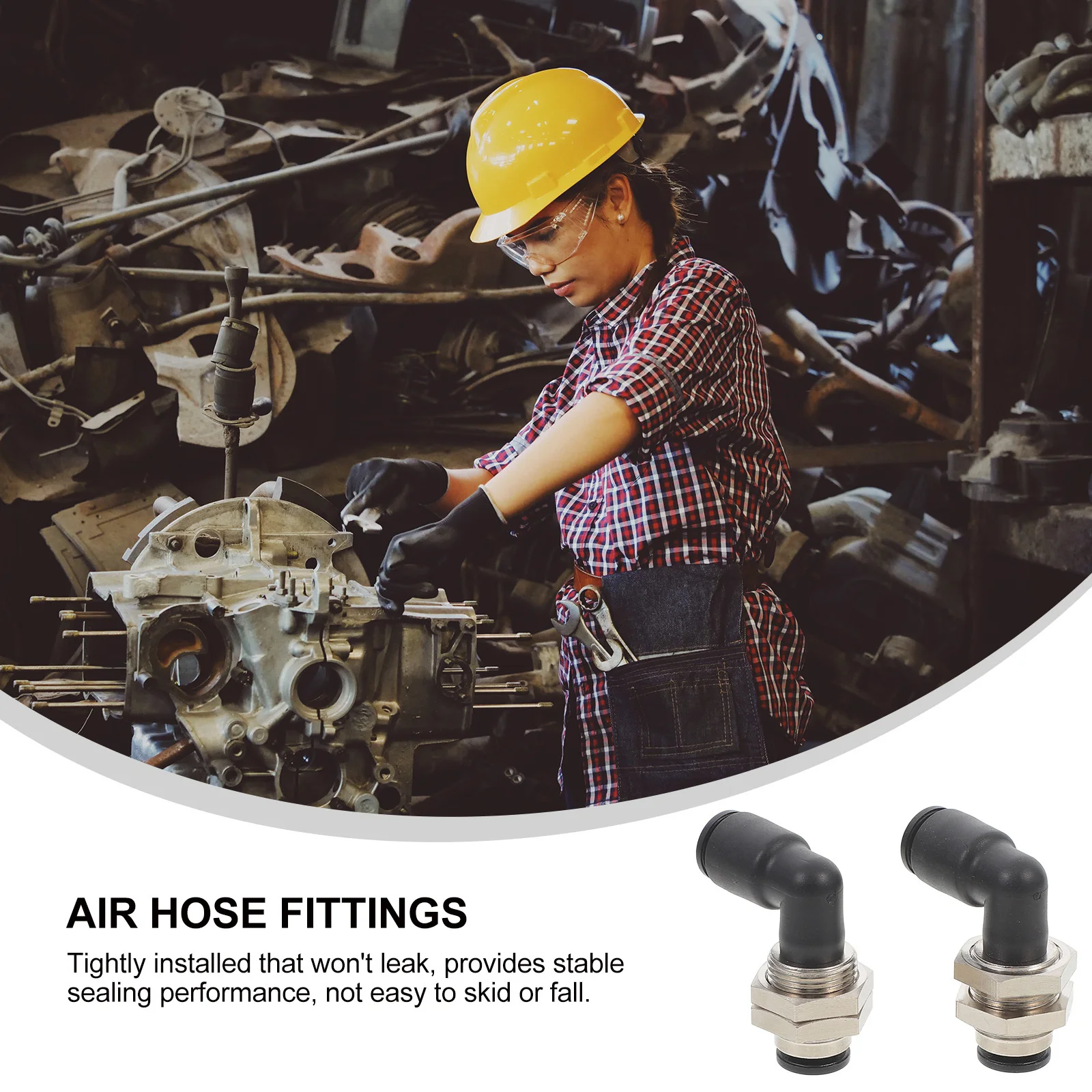 

2Pcs Airline Elbow Fitting Heavy Duty Pipe Connector Repair Kit for Air Pipe Systems Fast Installation Airline Connector