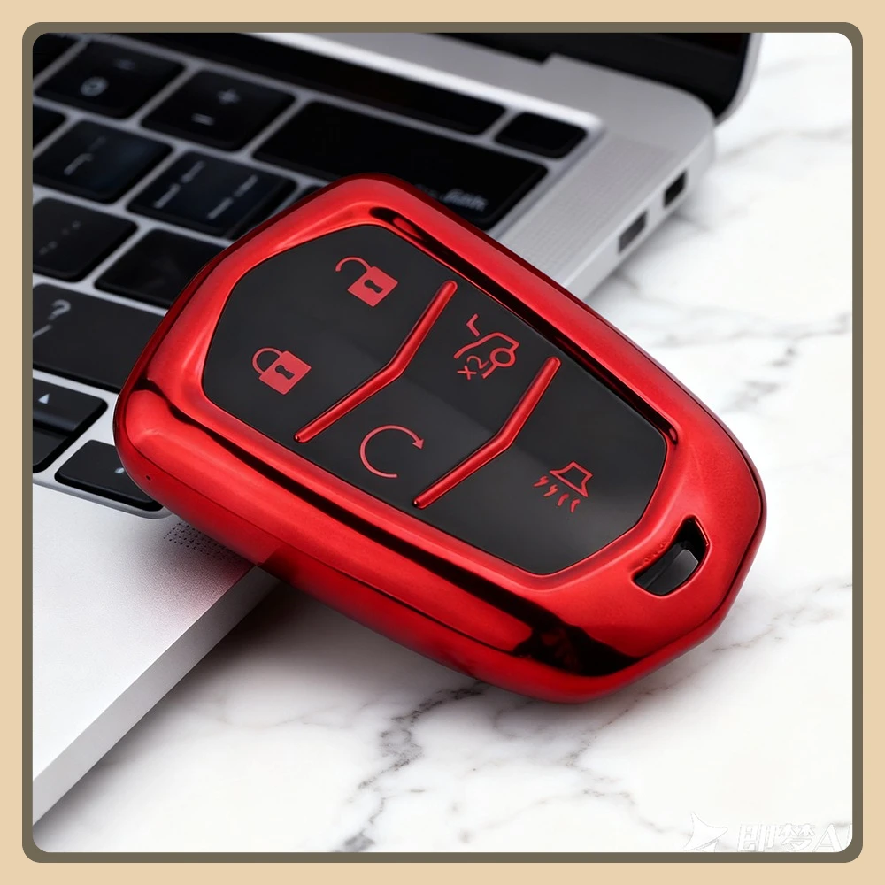 غطاء حافظة مفتاح السيارة لكاديلاك ATS CT6 CTS DTS XT5 Escalade ESV SRX STS XTS ELR 2014 - 2018 حامل مفتاح بعيد #5