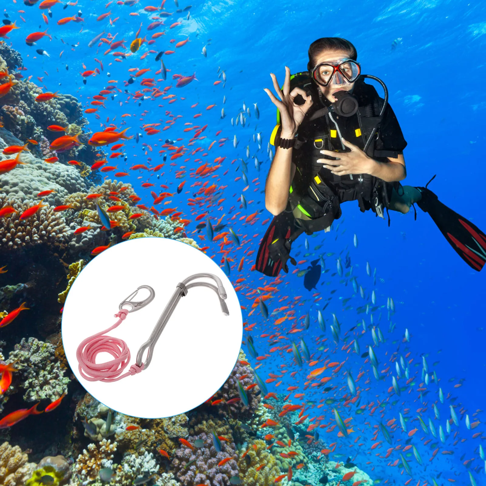 

Double Head Stainless Steel Diving Reef Fishing Safety Gear Drift Hooks For Divers Scuba Dive Accessories Underwater