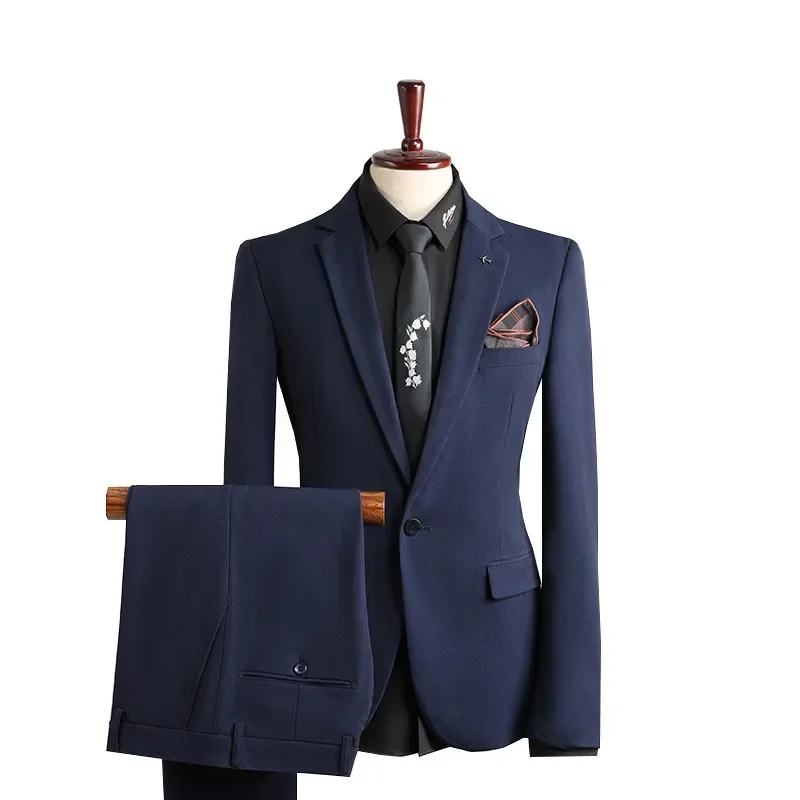 (42) Customized New Men's Korean Style Slim and Fashionable Wedding Suits