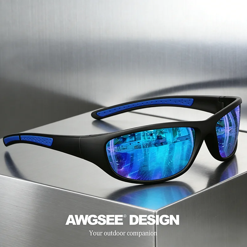 Gepolariseerde sportzonnebril voor heren Dames Hardlopen Vissen TAC-lens Anti-glare Zachte siliconen antislip tempel Outdoorbril UV