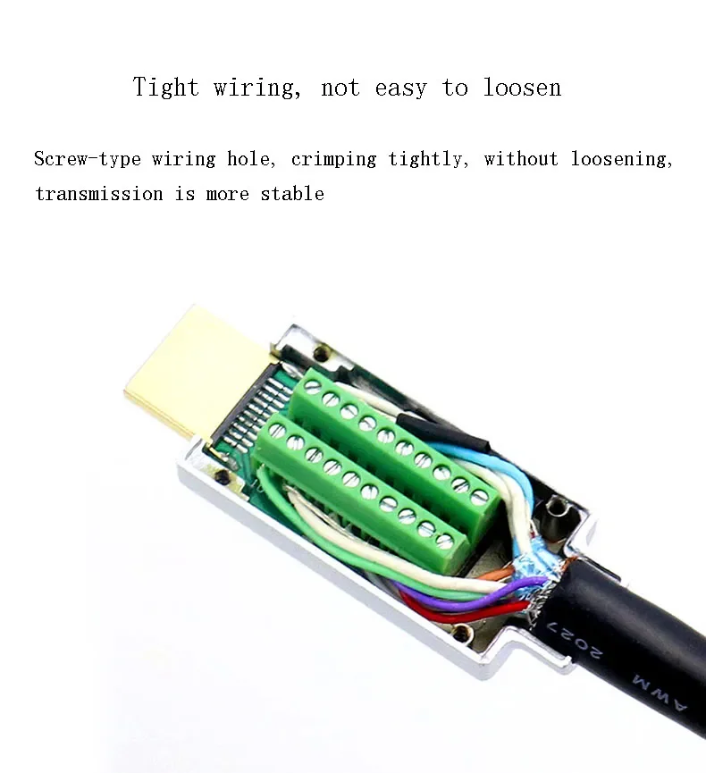 1PC HDMI-compatible 2.0 Welding Connectors 4K HD Line Repair HDMI-compatible Solder-free Plug Connector DIY Male Adapter