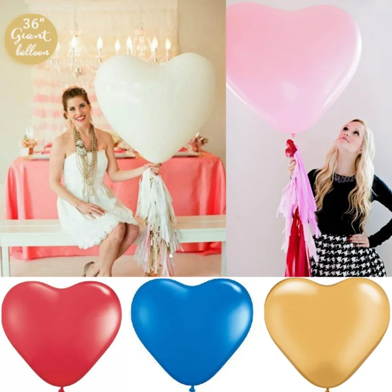 36-inch Lift-off Large Heart-shaped Latex Balloon Proposal Confession Wedding Decoration Birthday Party Opening Decoration