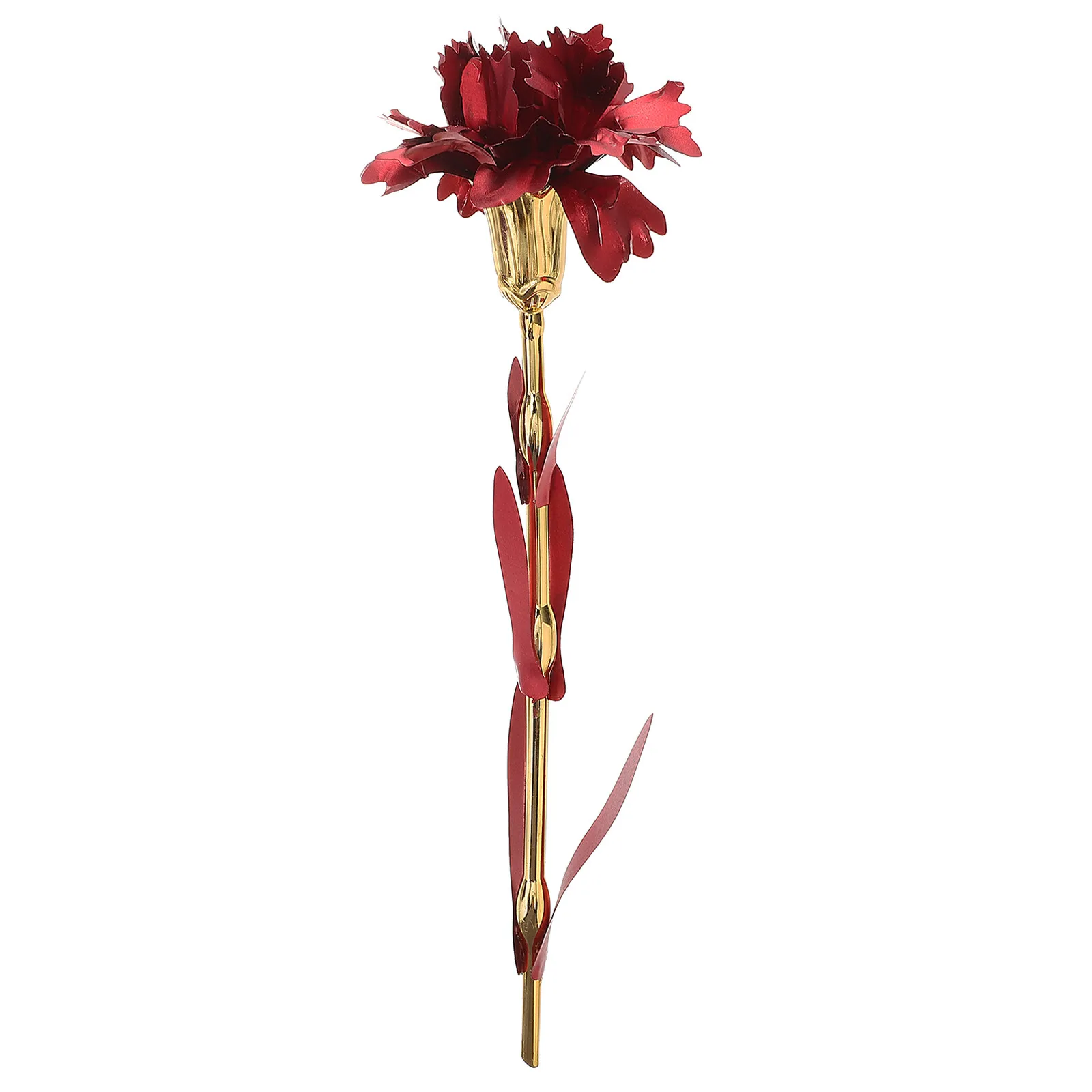Luxury 24K Gold Foil Carnation Flower Realistic Artificial Golden Flower for Mom Mothers Day Gifts Eternal Love Decoration Home