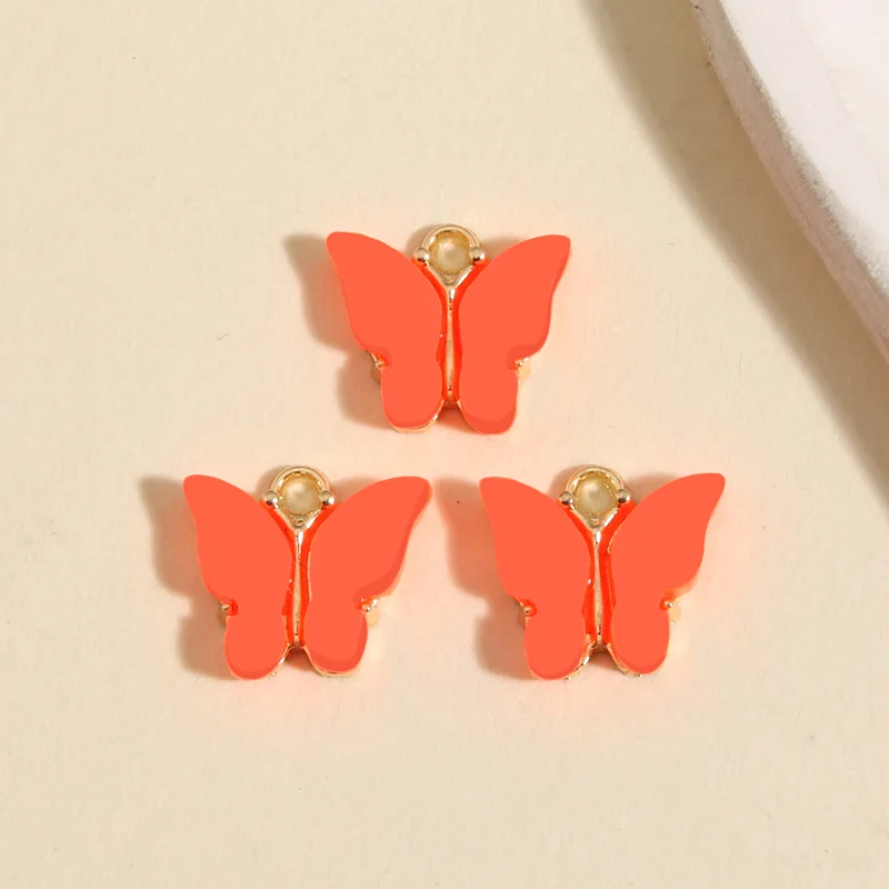 10pcs Lovely Colorful Small Butterfly Charms Animal Enamel Pendant Fit Necklaces Earrings Jewelry Making Handcrafted Accessories