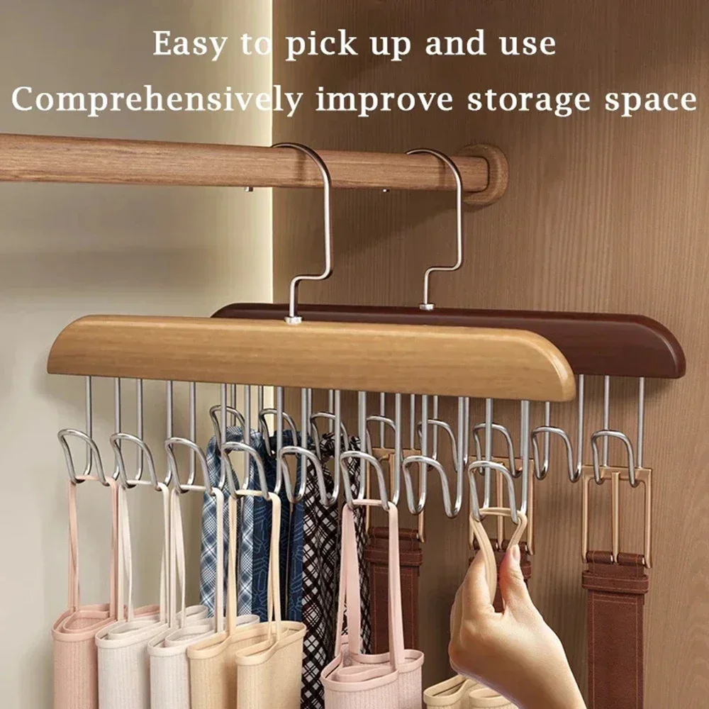 Multiple Hooks Women Storage Bra Hangers For Clothes Case Home Wardrobe Accessories Supplly Scarf Organizer Men Tie Belt Hangers
