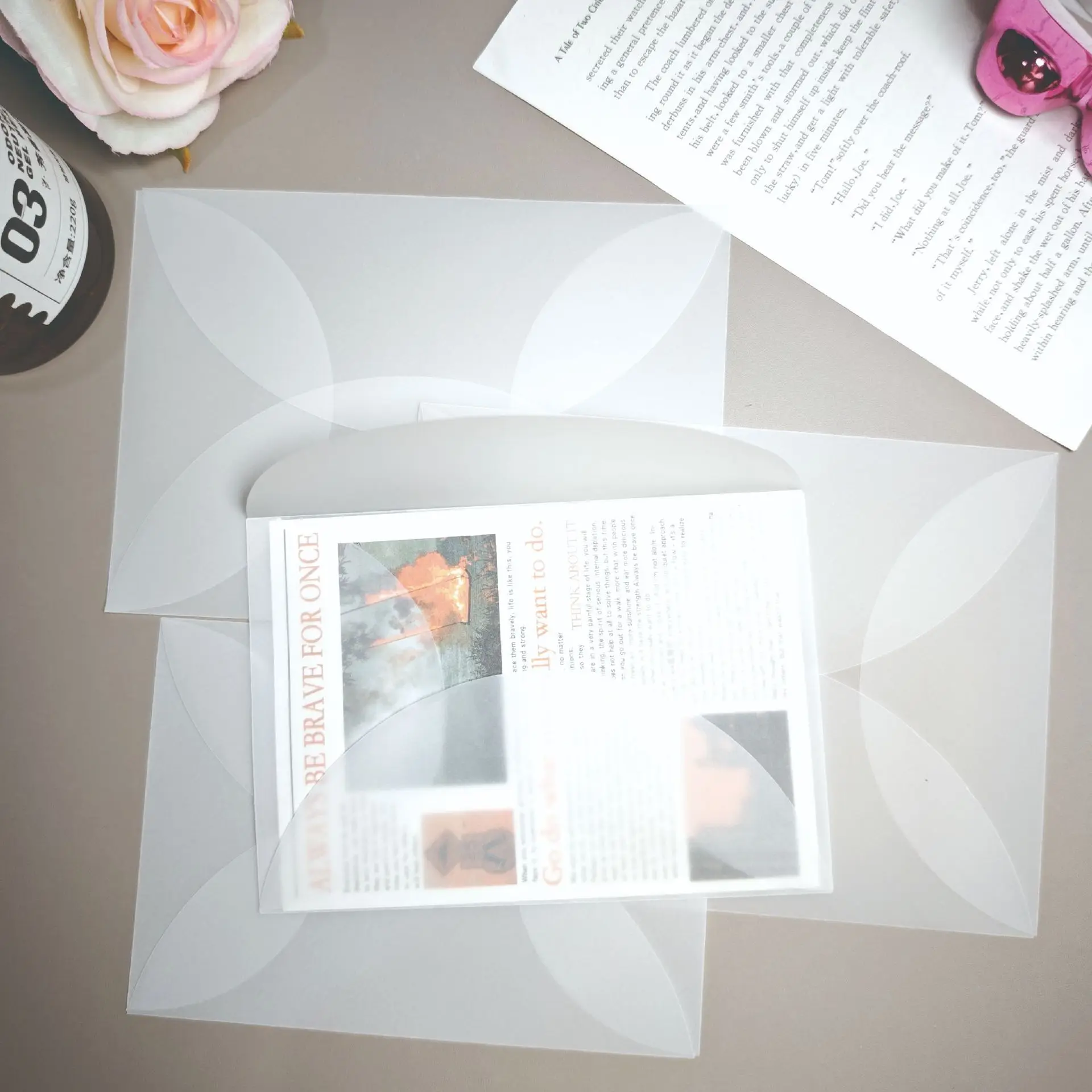50pcs/lot Translucent Envelopes for Wedding Invitations Business High-grade Postcards 110g Sulfuric Acid Paper Envelopes Bag