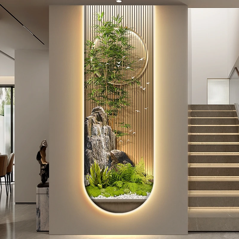 Modern Bamboo LED Wall Light For Living Room Bedroom Study Corridor Staircase Luxury Hanging Painting Home Decoration Mural Lamp