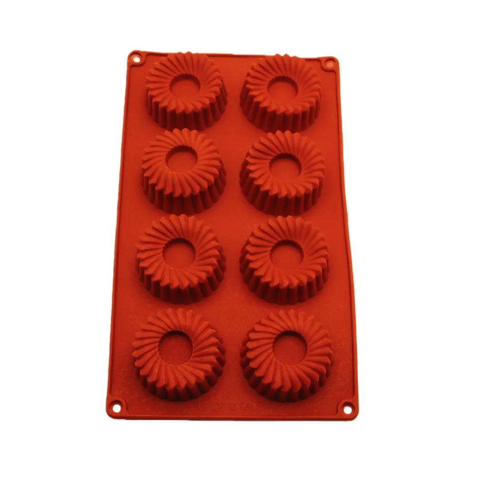 8 Hole Round Gear Shape Silicone Cake Mold Vortex Non Stick DIY Mousse Dessert Jelly Pudding Soap Chocolate Kitchen Baking Tools