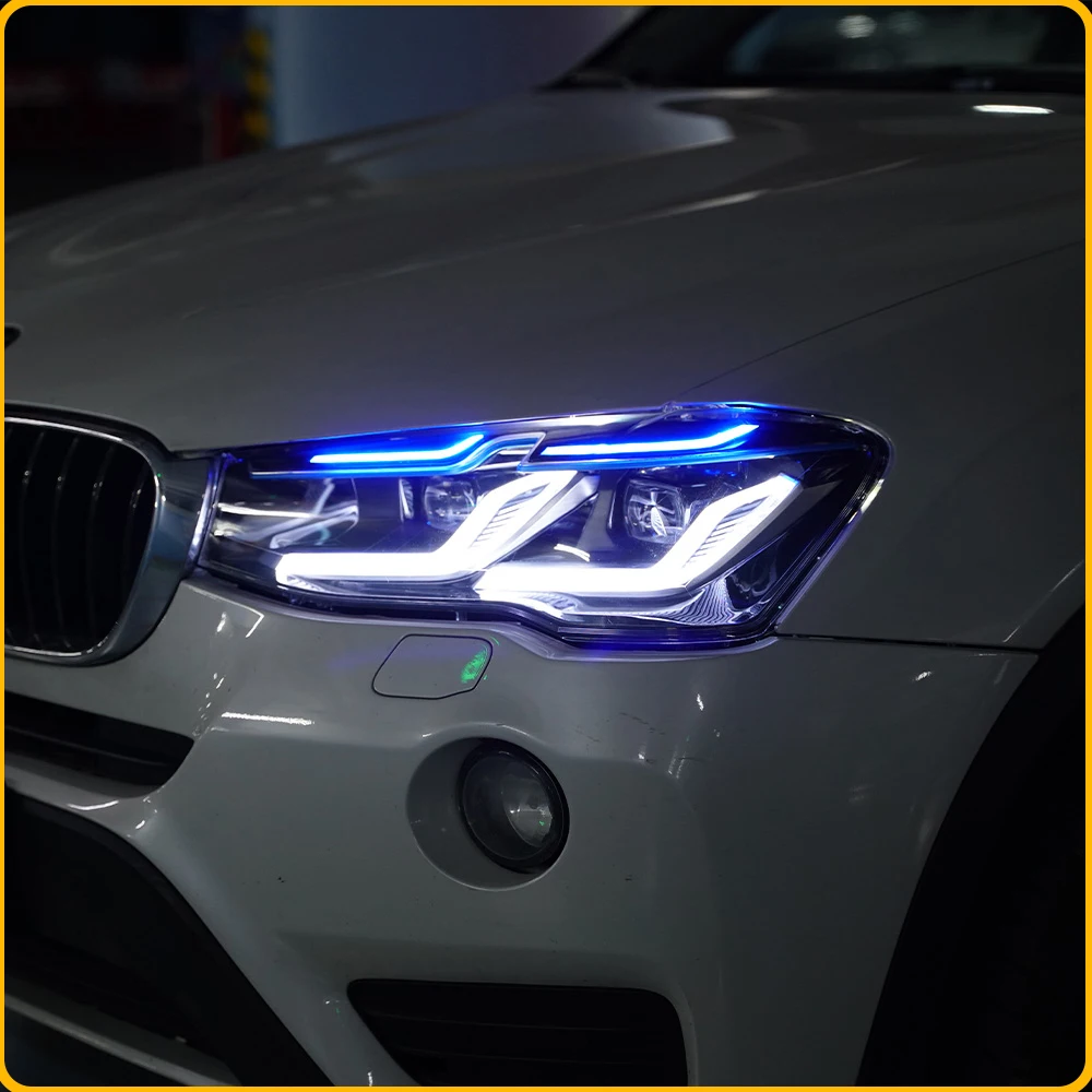 For BMW X3 F25 X4 F26 2014-2017 Upgrade Headlights Assembly Auto LED DRL Projector Lens Plug and Play Accessories Startup Effect