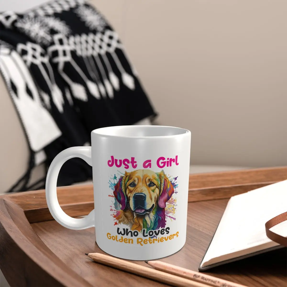 Mark Cup Mug Just A Girl Who Loves Golden Retrievers Dog Canine Lover Coffee Mugs Tea Milk Water Cup Travel Mugs For Office Home image 4