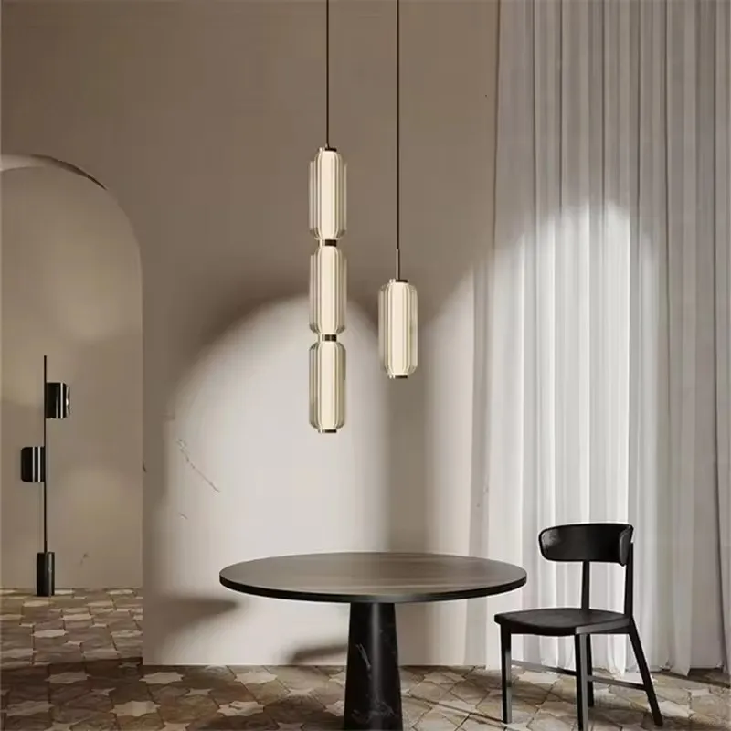 

Nordic aluminum glass chandeliers dining room bedroom minimalist small chandeliers creative study room long bar chandeliers home