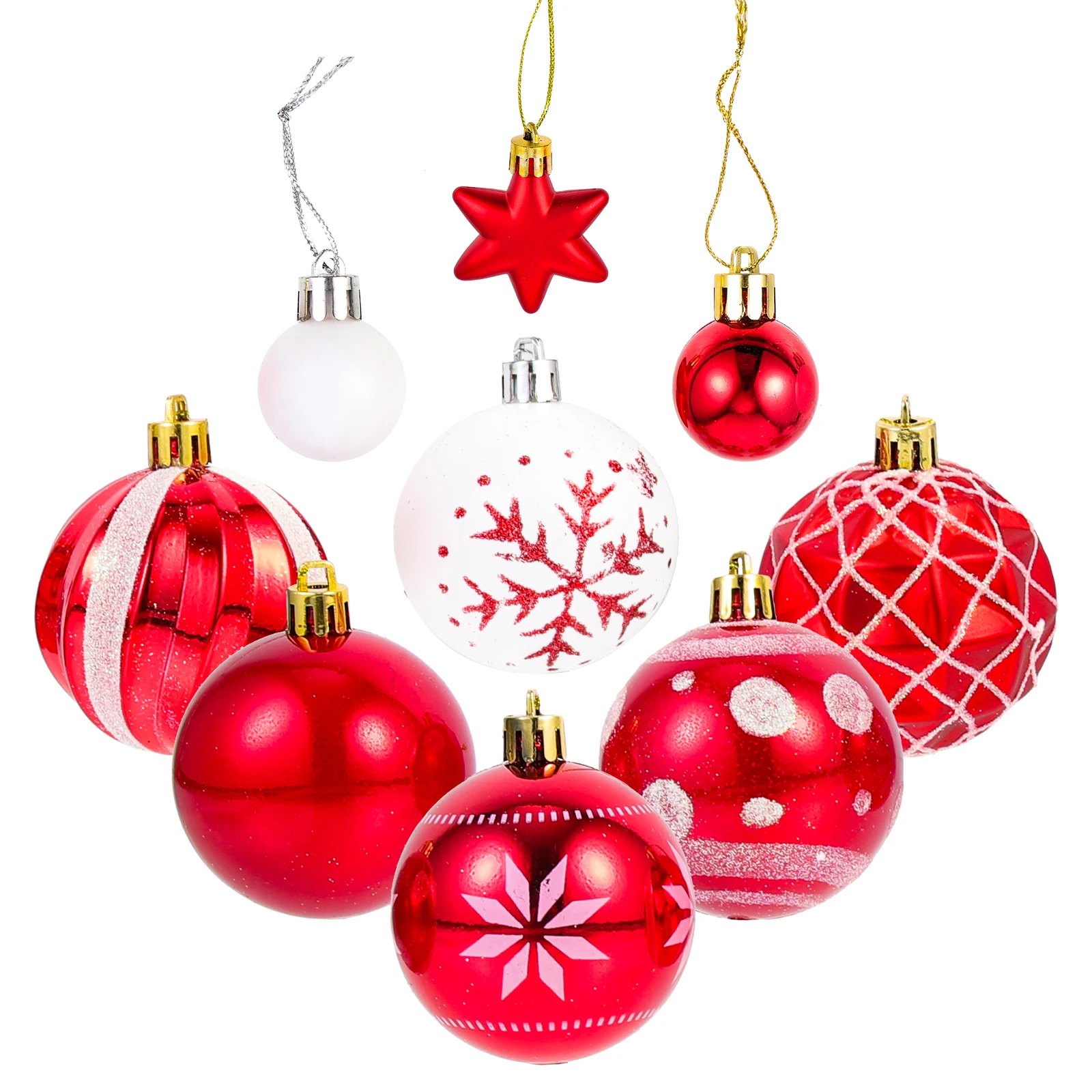 

42 Pcs Christmas Ball Pendant Ornaments for Tree Plastic Balls Decorative Hanging Holiday Decorations Colored