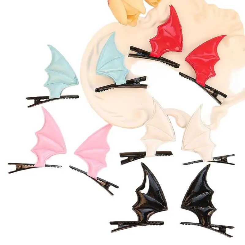 1 زوج مشبك شعر الشيطان الخفافيش الجناح باريت ملابس الحفلات دبوس الشعر الدعائم موضوع الإبداعية صور الدعامة زي الشيطان المشابك تأثيري