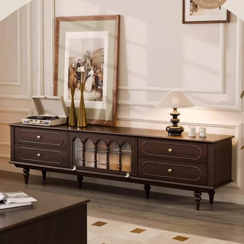 

French TV cabinet solid wood retro style