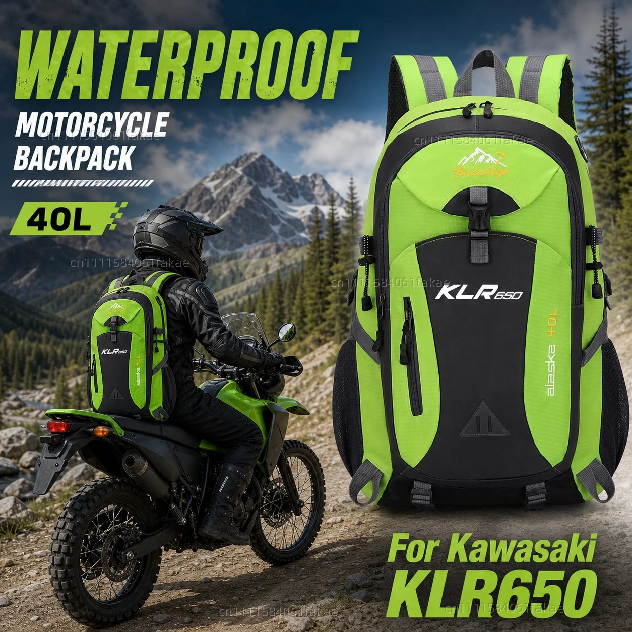 

For Kawasaki KLR650 KLR 650 KLR250 250 Motorcycle Backpack 40L Waterproof Travel Backpack Outdoor Hiking Camping Daypack
